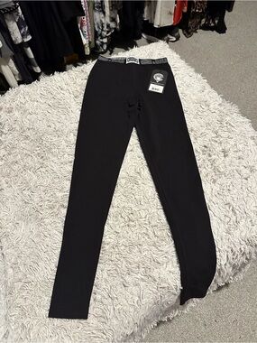 Crooks & Castles Black Logo Waistband Leggings with Tag